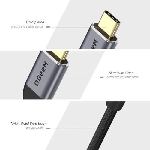 QGeeM USB C to HDMI Adapter 4K Cable, USB Type-C to HDMI Adapter [Thunderbolt 3/4] HDMI Adapter for Laptop MacBook Pro/Air, Galaxy S10/S9/S8, DELL XPS 13/15, Pixelbook, Surface Pro and More(Pink)