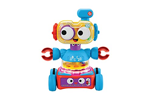 Fisher-Price Robot de Juguete de Aprendizaje para bebés y niños pequeños con Luces, música y Contenido de escenarios Inteligentes, 4 en 1 Ultimate Learning BOT