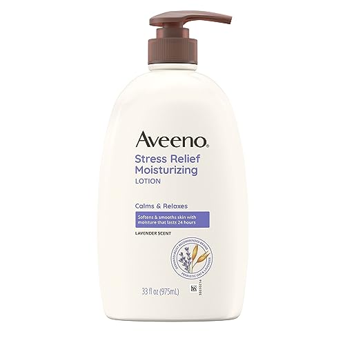 Aveeno Stress Relief Moisturizing Body Lotion with Lavender, Natural Oatmeal and Chamomile & Ylang-Ylang Essential Oils to Calm & Relax, 33 fl. oz