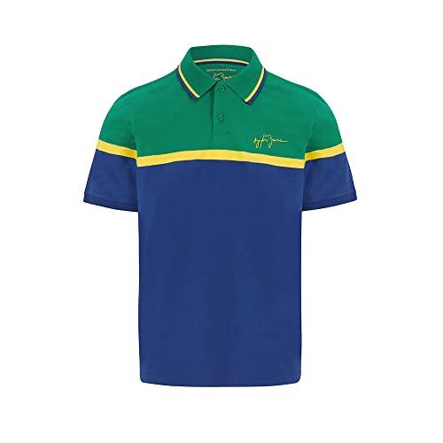 Fuel For Fans Ayrton Senna - Camiseta Tipo Polo para Hombre, Color Azul Marino