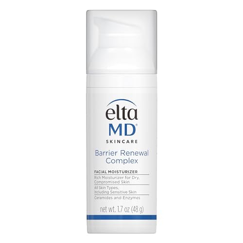 EltaMD Barrier Renewal Complex Face Hidratante con ácido hialurónico para piel seca, funciona para minimizar visiblemente las líneas finas y arrugas, loción facial hidratante para la noche, 1.7 onzas