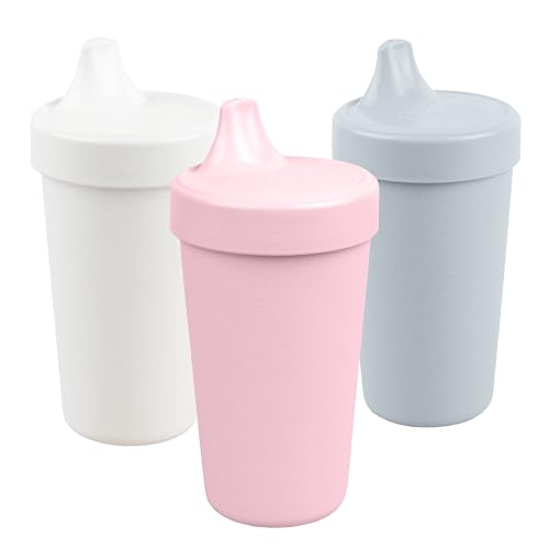 Re-Play Made in USA 10 oz tazas sin derrames para bebés, niños pequeños y niños | Hecho de jarras de leche recicladas ecológicas | Libre de BPA | Apto para lavavajillas | (3 unidades)
