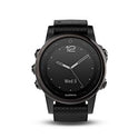 Garmin 010-01988-06 Fenix 5 Plus Zafiro Bisel con Correa de Piel, GPS, color Negro