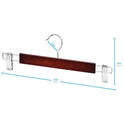 ZOBER Perchas de madera de alta calidad para pantalones con clips de metal con clip de agarre para pantalones, acabado liso de madera maciza, gancho giratorio de 360° – gancho de clip para pantalones, faldas, pantalones