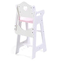 Badger Basket White Doll High Chair with Plate, Bib, and Spoon (Fits American Girl Dolls)