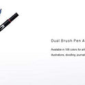 Tombow 56185 Marcadores artísticos de doble pincel, brillantes, paquete de 10. Mezclador, pincel y marcadores de punta fina