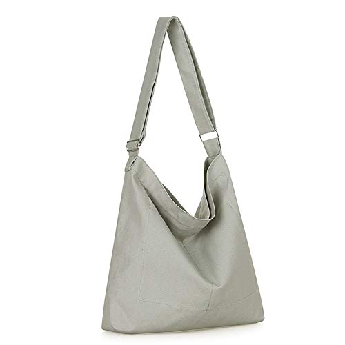 Covelin Bolso bandolera de lona retro de tamaño grande para mujer, bolso bandolera informal