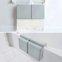 Reposacabezas para tina y codo de bebé, 1,75 pulgadas, extra grueso, almohadilla de rodillera y codo para tina. Coderas para tina con organizador de juguetes y accesorios para bebés, color gris