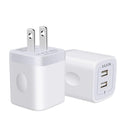 USB Wall Charger, [2-Pack] 5V/2.1AMP AILKIN 2-Port USB Wall Charger Home Travel Plug Power Adapter Charging Box for iPhone 14 13 12 Pro MAX Mini SE 11 11Pro XS XR X 8 Plus, Samsung Galaxy, LG, Moto