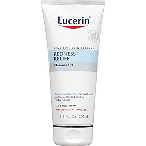 Eucerin Limpiador facial relajante para alivio del enrojecimiento, 6.8 onzas