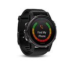 Garmin 010-01988-06 Fenix 5 Plus Zafiro Bisel con Correa de Piel, GPS, color Negro