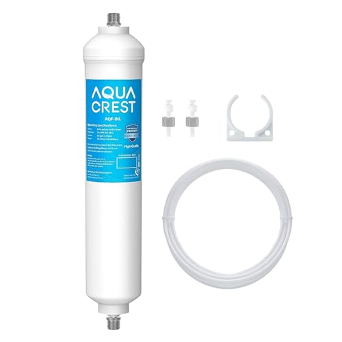 AQUACREST 5 Years Capacity - Inline Water Filter for Refrigerator with 1/4-Inch Direct Connect Fittings, Idea for Ice Maker, Refrigerator, Under Sink Reverse Osmosis System