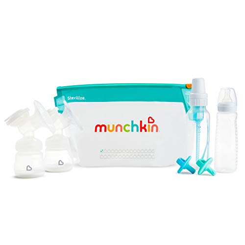 Munchkin Jumbo Bolsas esterilizadoras para botellas de microondas, 180 usos