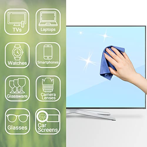 Eco-Fused Paños de limpieza de microfibra, 10 paños y 2 paños blancos, ideal para limpiar gafas, lentes de cámara, iPad, tabletas, teléfonos, iPhone, teléfonos Android, pantallas LCD y otras superficies delicadas