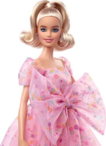 Barbie Muñeca Signature Birthday Wishes (Rubio de 11.5 Pulgadas) con Vestido y Zapatos de Tul Rosa, con Embalaje Personalizable, Regalo para niños de 6 años en adelante