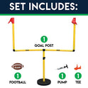 Franklin Sports - Juego de portería de fútbol Juvenil para niños con Mini fútbol, Divertido portería de fútbol para Todas Las Edades, fácil Montaje, Altura Ajustable, Base ponderada