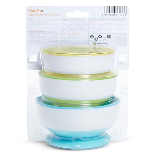 Munchkin Stay Put Plato hondo con ventosa, 3 unidades