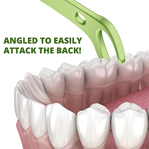 Plackers Púas de hilo dental micro menta para dientes traseros