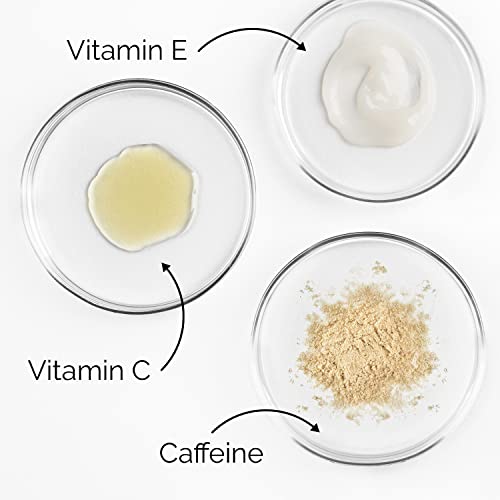 Crema de ojos con cafeína para antienvejecimiento, ojeras, bolsas, hinchazón. Gran piel debajo de los ojos + ajuste facial, tratamiento de levantamiento de ojos para hombres y mujeres, 1.7 onzas