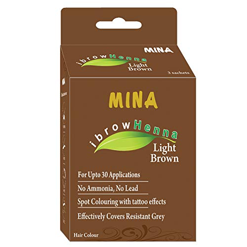 MINA Eyebrow Henna Regular Pack For Eyebrow Color and Tinting Kit- Light Brown