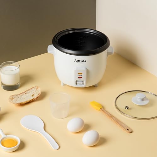 Aroma 6-Cup Pot-Style Rice Cooker, White