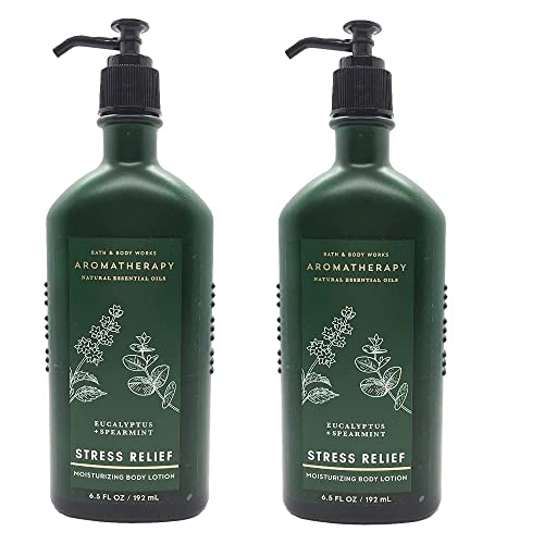 Bath and Body Works Aromatherapy Body Lotion Eucalyptus Spearmint (2-Pack), 6.5 oz each