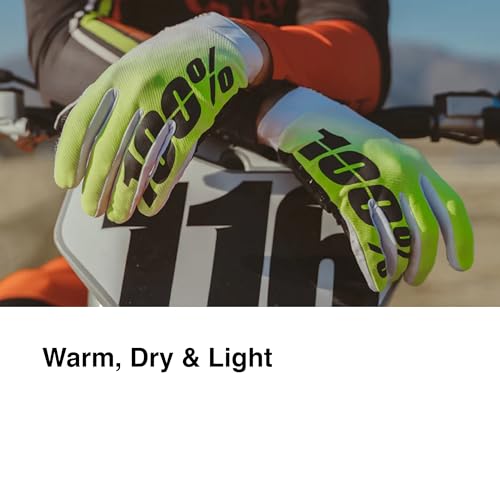 100% HYDROMATIC BRISKER - Guantes de Motocross y Motos de Nieve para Clima frío, Resistente al Agua Caliente MX & Powersport Racing Equipo de protección