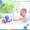 Nuby Flotante Pulpo Púrpura con 3 anillos Hoopla Interactivo Juguete de baño