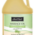 Bon Vital' Therapeutic Touch Massage Oil Made with Olive Oil to Repair Dry Skin & Soothe Sore Muscles, Lightweight Oil Perfect for Any Massage to Hydrate and Nourish Dry, Rough Skin, 1 Gallon Bottle