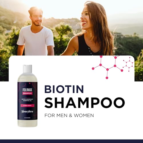 Hair Loss Shampoo for Men and Women - DHT Blocker - Biotin for Hair Growth and Regrowth Treatment - Thicker Fuller Hair Revitalizing Shampoo - Improve Circulation Scalp - Dandruff Shampoo Sulfate Free
