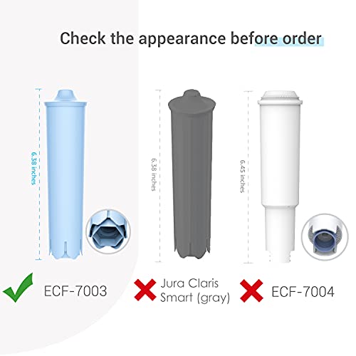 EcoAqua Filtro de repuesto para máquina de café Jura® Clearyl/Claris Blue Capresso® Clearyl, paquete de 6