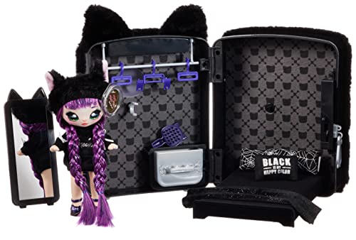 MGA Entertainment Na! Na! Na! Surprise 3 en 1 Mochila Dormitorio Black Kitty con Muñeca Tuesday Meow de Edición Limitada