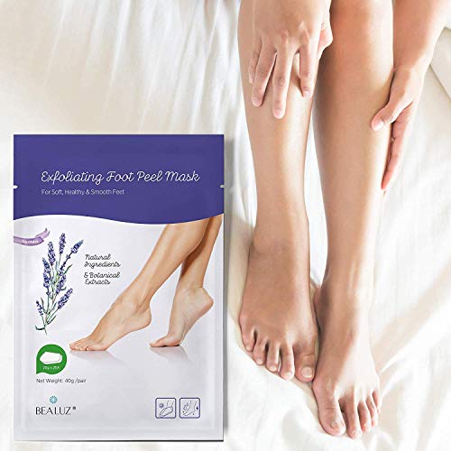 2 Pairs Foot Peel Mask Exfoliant for Soft Feet in 1-2 Weeks, Exfoliating Booties for Peeling Off Calluses & Dead Skin, For Men & Women Lavender by Bea Luz