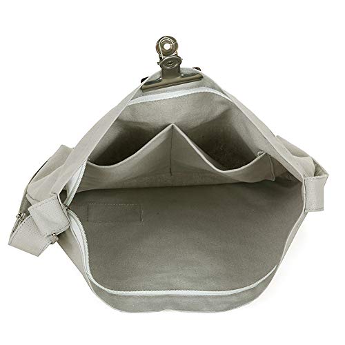 Covelin Bolso bandolera de lona retro de tamaño grande para mujer, bolso bandolera informal