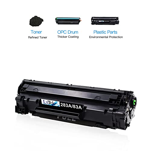 LxTek - Cartucho de tóner Compatible para HP 83A CF283A para Uso con Laserjet Pro MFP M125nw M201dw M225dw M201n M125a M127fn M127fw, 4 Negro