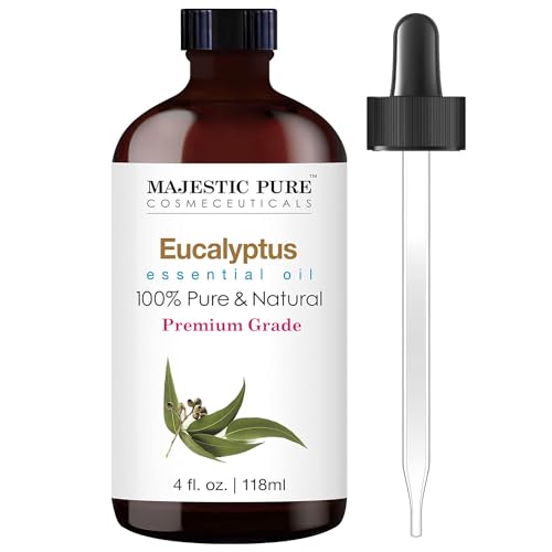 Majestic Pure Aceite esencial de eucalipto, puro y natural con grado terapéutico, aceite de eucalipto de calidad prémium