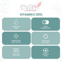Vitamin C Serum 20% by Eva Naturals (1 oz) - Best Vitamin C Serum for Face, Offers Anti-Aging & Protection Against UV & Free Radical Damage - Hyaluronic Acid, Vitamin E & Turmeric - Enhanced Formula by Eva Naturals