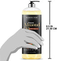 Majestic Pure Sweet Almond Oil, Super Triple A Grade Quality, 100% Pure and Natural from Spain, Cold Pressed , 16 fl oz.
