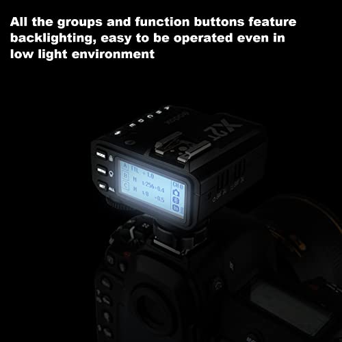 Godox X2T-N i-TTL 2.4 G HSS 1/8000s transmisor de disparador remoto inalámbrico compatible con cámara Nikon, soporte Bluetooth, pantalla más grande (versión de actualización Godox X1T)
