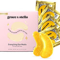 Grace & Stella Anti-Wrinkle + Energizing Gold Collagen Eye Masks | Depuffing Undereye Patches | Vegan & All-Natural (24 Pairs)