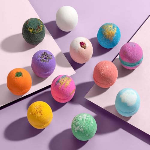 LifeAround2Angels Bath Bombs Gift Set 12 USA made Fizzies, Shea & Coco Butter Dry Skin Moisturize, Perfect for Bubble & Spa Bath. Handmade Birthday Mothers day Gifts idea For Her/Him, wife, girlfriend