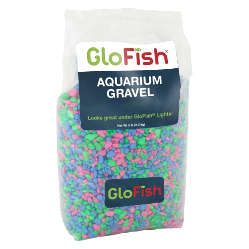 GloFish Grava de Acuario, Colores Fluorescentes, complementa los Tanques, Bolsa de 5 Libras