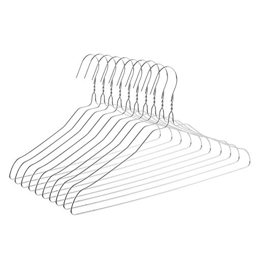 Mr. Pen - Perchas de alambre, paquete de 10, perchas de metal, perchas de alambre para ropa, perchas de alambre, colgador de ropa de metal, perchas plateadas, perchas delgadas, perchas estándar