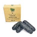 Vegan - Recarga de recambio de fibra dental de carbón de bambú biodegradable | Cera de candelilla natural | 33yds x4 | Aceite esencial de menta | respetuoso con el medio ambiente cero residuos bucales | 4 unidades
