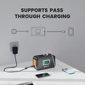HOWEASY - Estación de energía portátil, generador solar para exteriores, batería de litio de reserva, con salida de CA de 110 V/120 W y linterna LED, para camping familiar, caravana, viajes, emergencia