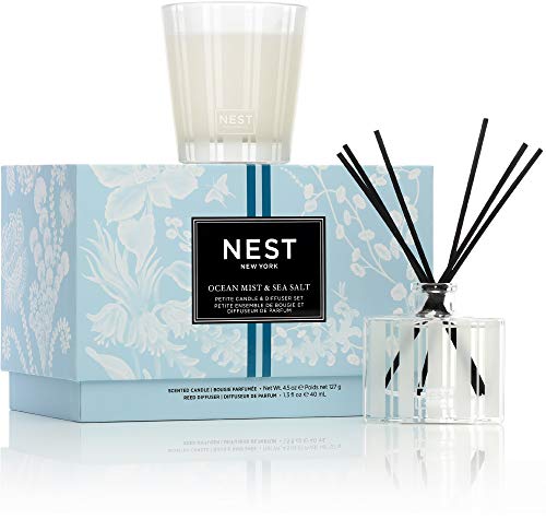 NEST Fragrances Ocean Mist & Sea Salt - Juego de Vela y difusor de Varillas