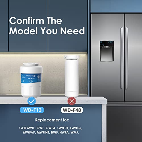 Waterdrop Filtros de agua MWF para refrigeradores GE, repuesto para filtro de agua GE MWF y GE SmartWater MWFP, MWFA, GWF, HDX FMG-1, 197D6321P006, Kenmore 9991, RWF1060, paquete de 3