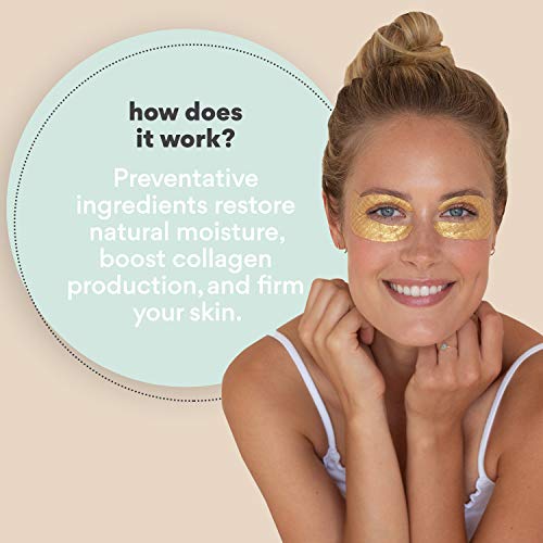 Under Eye Patches - 24k Gold Under Eye Mask for Puffy Eyes, Bags, Dark Circles | Hydrating Natural Anti Aging Face Pads | Treatment for Men & Women |