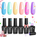 Beetles Gel Nail Polish, Unicorn Collection Pastel Color Soak off Nail Gel Polish Baby Blue Yellow Nail Polish Purple Gel Polish Spring into Summer Pastel Collection, Best Easter Nail Art Gifts