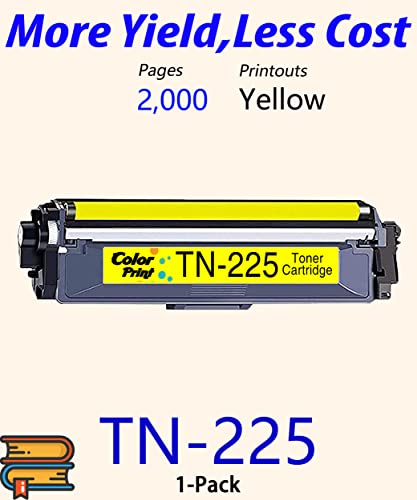 ColorPrint TN225Y - Cartucho de tóner Compatible con impresoras Brother HL-3140CN 3142CN 3151CDN 3150CDW 3152CDW 3170CDW 3172CDW 3180CDW, Color Amarillo